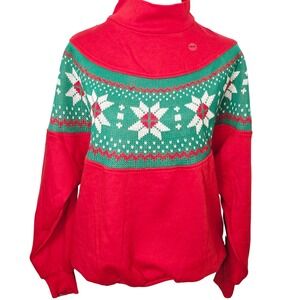Vintage Holiday Magic Red Green Snowflake Ugly Christmas Sweater  Dead Stock NWT